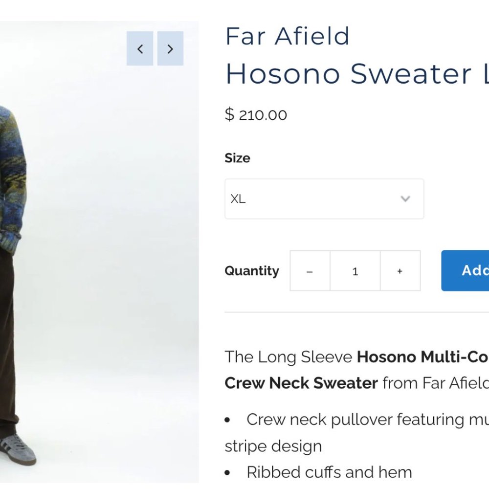 NWT Men's L Far Afield Hosono Knit Sweater